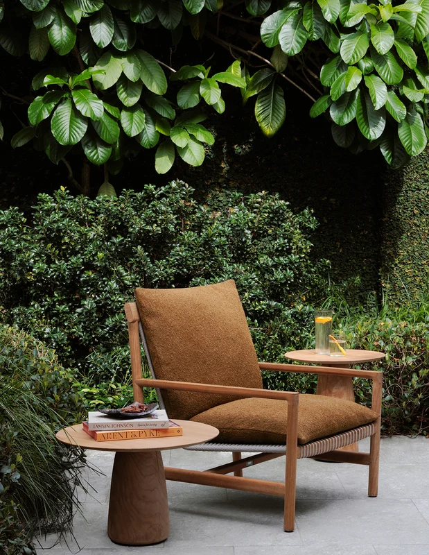 Photo of the fabric Mahana Palm Leaf in situ by Mokum. Use for Upholstery, Accessory. Style of Plain, Taffeta