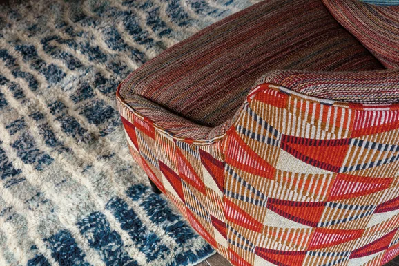 Photo of the fabric Feast Rabbit in situ by James Dunlop FibreGuard. Use for Upholstery, Accessory. Style of Chenille, Geometric