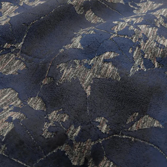 Photo of the fabric Minerva Royal swatch by Zepel. Use for Upholstery, Accessory, Top of Bed. Style of Floral And Botannical, Velvet