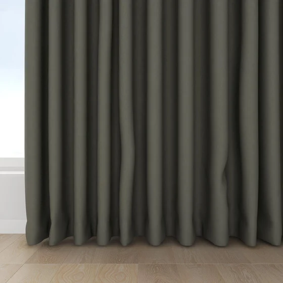 Photo of the fabric Satori Stonewash Riverstone swatch by Mokum. Use for Curtains, Upholstery Light Duty, Accessory, Top of Bed. Style of Plain, Texture