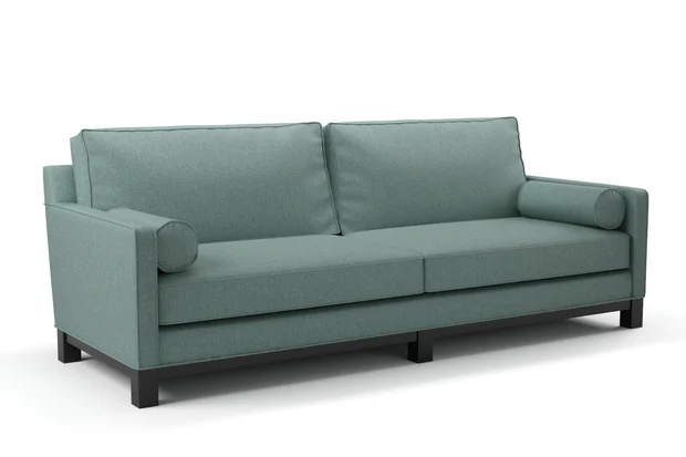 Photo of the fabric Panier Teal swatch by James Dunlop. Use for Upholstery, Accessory. Style of Plain, Texture