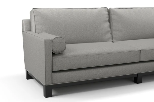 Photo of the fabric Taylor Frost Gray swatch by James Dunlop. Use for Curtains, Upholstery, Accessory. Style of Plain