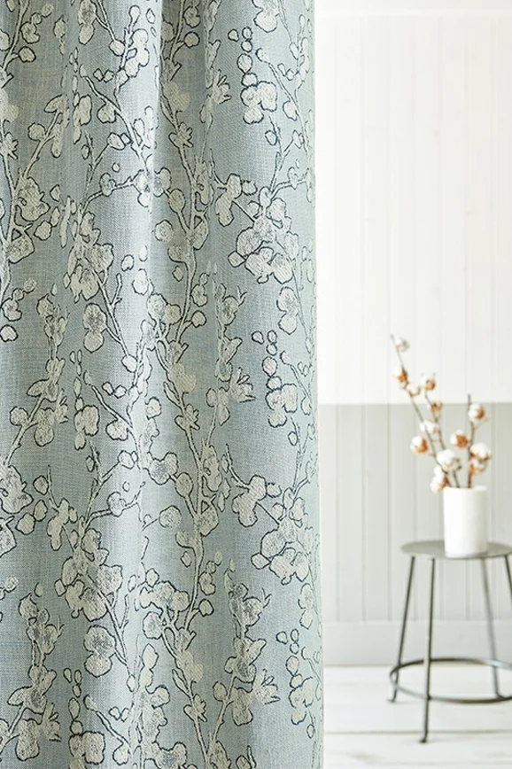 Photo of the fabric Aylin V3262 02 in situ by Villa Nova. Use for Curtains, Upholstery, Accessory, Top of Bed. Style of Embroidery, Floral And Botannical