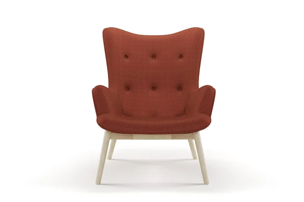 Photo of the fabric Trailblazer Strawberry swatch by James Dunlop FibreGuard. Use for Curtains, Upholstery, Accessory, Top of Bed. Style of Texture, Traditional