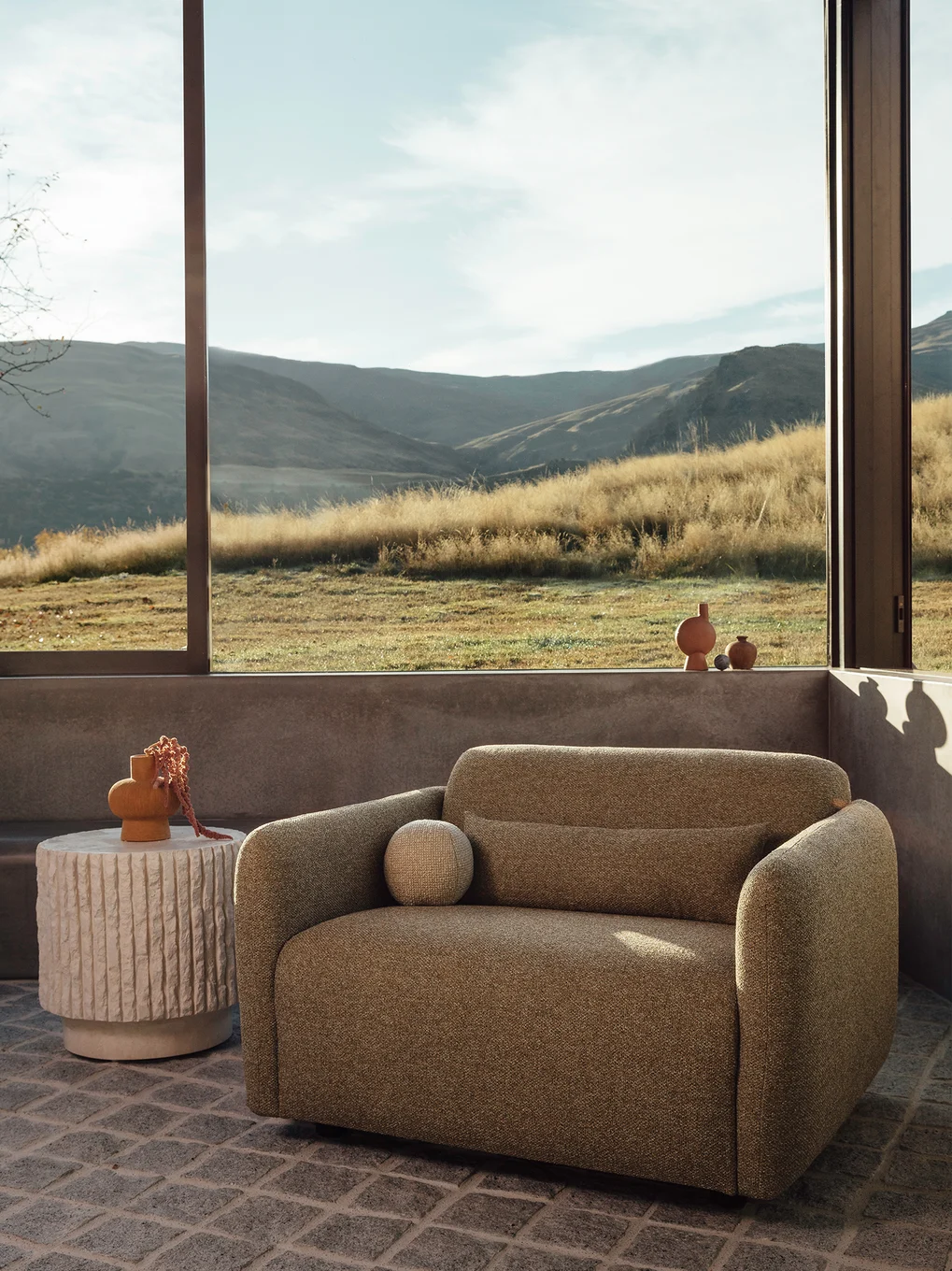 Staunch colour Chutney by James Dunlop FibreGuard | Camden Chair by David Shaw Furniture