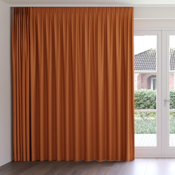 Photo of the fabric Silk Road Pumpkin swatch by James Dunlop Essentials. Use for Curtains, Accessory. Style of Plain, Texture