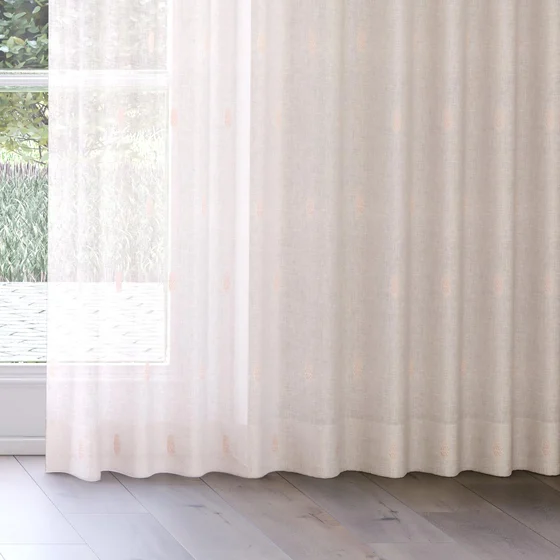 Photo of the fabric Gentle Petal swatch by James Dunlop. Use for Sheer Curtains. Style of Geometric, Sheer