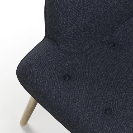Photo of the fabric Attwood Ink swatch by James Dunlop. Use for Upholstery, Accessory. Style of Plain, Texture