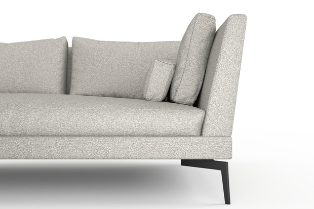 Photo of the fabric Grain Silver swatch by Mokum. Use for Upholstery, Accessory, Top of Bed. Style of Plain, Texture