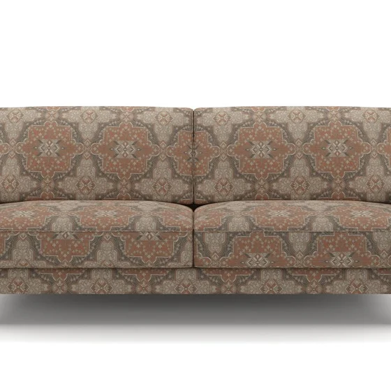 Photo of the fabric Majorelle Copper swatch by Catherine Martin by Mokum. Use for Upholstery, Accessory. Style of Geometric