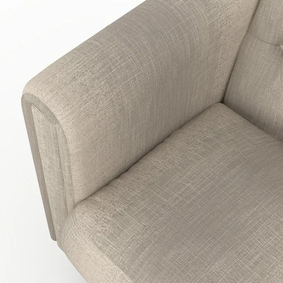 Photo of the fabric Maxime Truffle swatch by James Dunlop. Use for Upholstery, Accessory. Style of Stripe, Texture