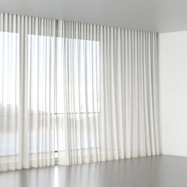 Photo of the fabric Uru Ecru swatch by Mokum. Use for Sheer Curtains. Style of Plain, Sheer