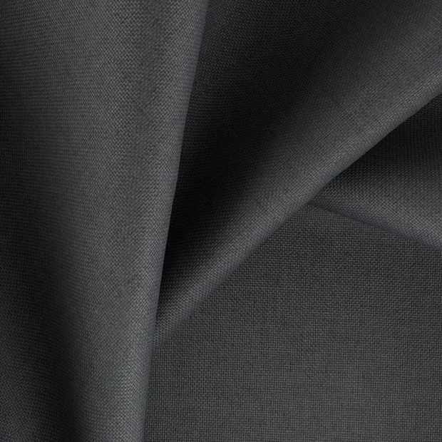 Photo of the fabric Re Delis Charcoal swatch by FR-One. Use for Curtains, Accessory, Top of Bed. Style of Plain, Taffeta