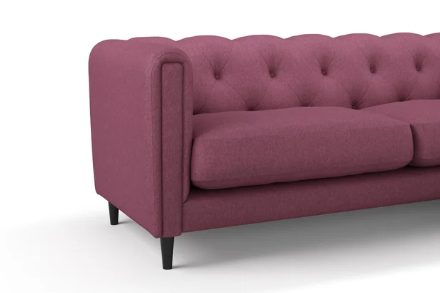 Photo of the fabric Braveheart Damson swatch by James Dunlop FibreGuard. Use for Upholstery, Accessory, Top of Bed. Style of Plain, Taffeta