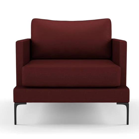 Photo of the fabric Allium Bordeaux swatch by Mokum. Use for Upholstery, Accessory. Style of Plain, Texture