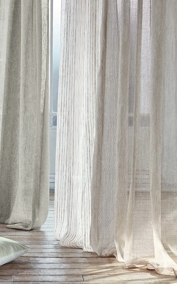 Photo of the fabric Lucie V3349 03 in situ by Villa Nova. Use for Sheer Curtains. Style of Abstract, Sheer