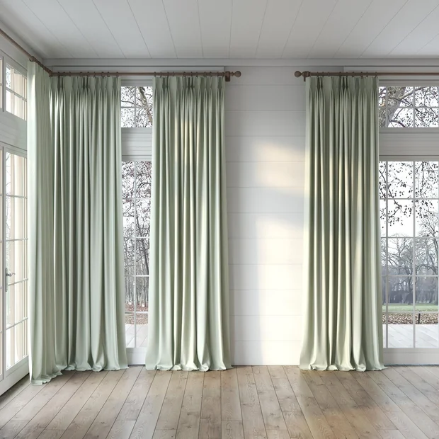 Photo of the fabric Eternal Willow swatch by Mokum. Use for Curtains, Upholstery, Accessory. Style of Plain, Texture