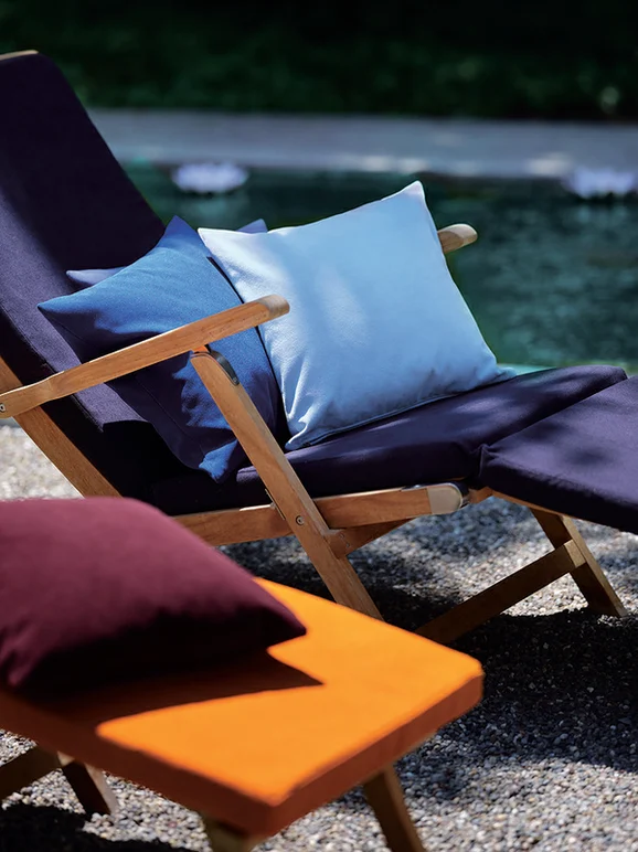 Photo of the fabric Benu Talent FR 14619 915 in situ by Fischbacher 1819. Use for Upholstery, Accessory. Style of Plain, Velvet
