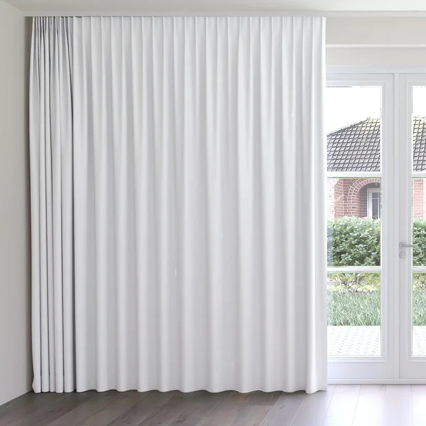 Photo of the fabric Oakley FR Whitewash swatch by James Dunlop. Use for Curtains. Style of Plain, Texture