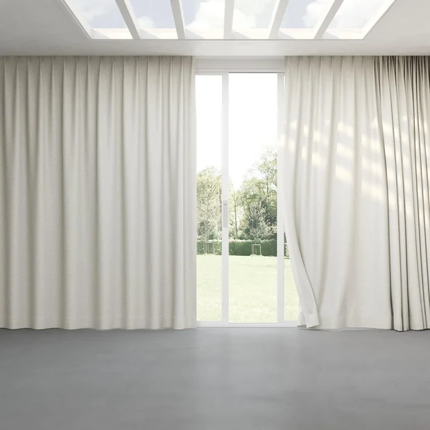 Photo of the fabric Bora Bora Silt swatch by Mokum FibreGuard. Use for Curtains, Upholstery, Accessory. Style of Plain, Texture