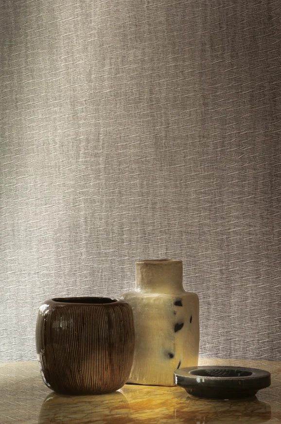 Photo of the fabric Theia Wp 7109 7109 0908 in situ by Casamance. Use for Wall Covering. Style of Geometric, Texture