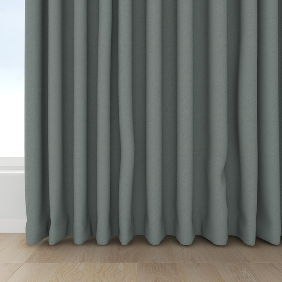 Photo of the fabric Satori Stonewash Teal swatch by Mokum. Use for Curtains, Upholstery Light Duty, Accessory, Top of Bed. Style of Plain, Texture