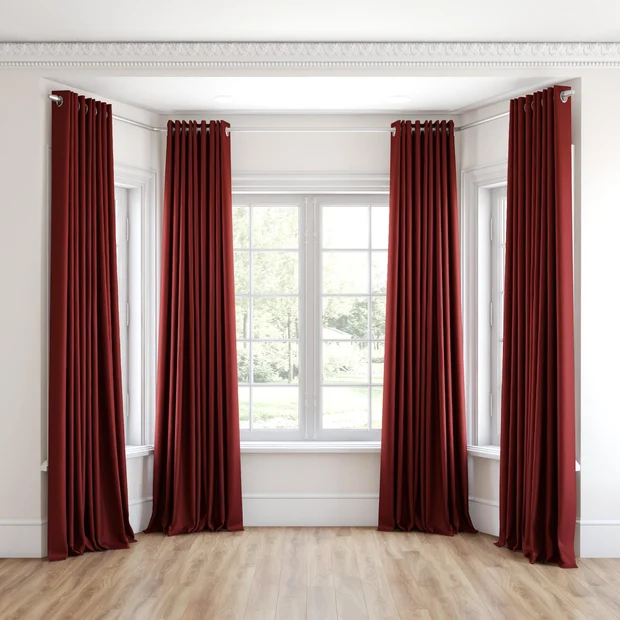 Photo of the fabric Trailblazer Cherry swatch by James Dunlop FibreGuard. Use for Curtains, Upholstery, Accessory, Top of Bed. Style of Texture, Traditional