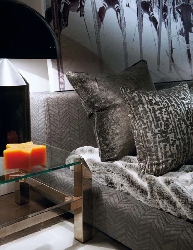 Photo of the fabric Shearling Z283 01 in situ by Zinc. Use for Curtains, Upholstery, Accessory, Top of Bed. Style of Plain, Texture
