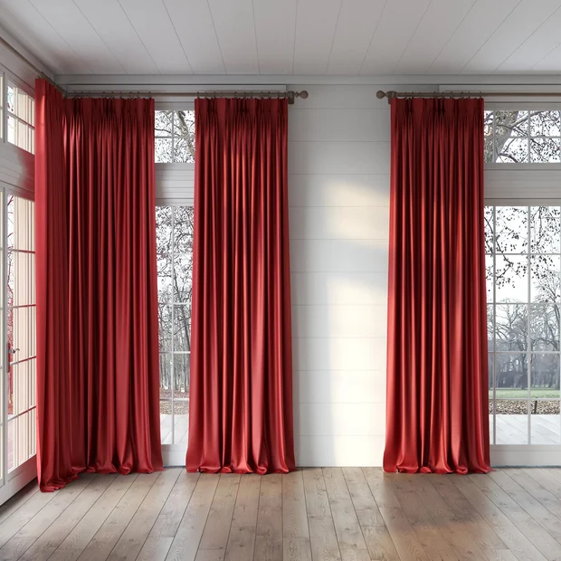 Photo of the fabric Stallion 2 Blackout Vino swatch by James Dunlop Essentials. Use for Curtains. Style of Plain, Texture