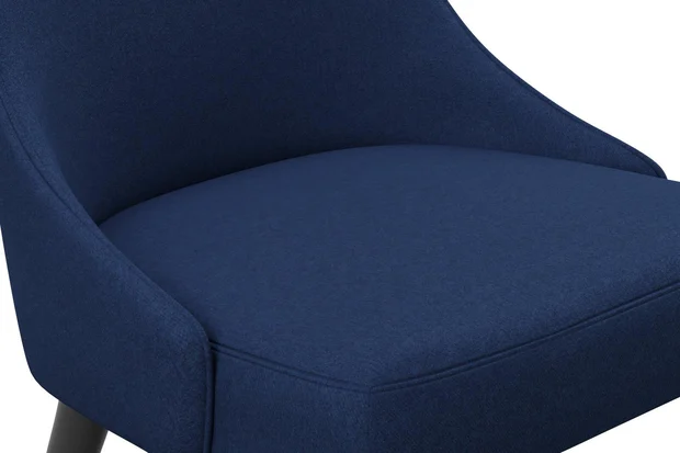 Photo of the fabric Braveheart Navy swatch by James Dunlop FibreGuard. Use for Upholstery, Accessory, Top of Bed. Style of Plain, Taffeta