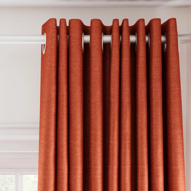 Photo of the fabric Provence Pumpkin swatch by James Dunlop Essentials. Use for Curtains, Upholstery, Accessory, Top of Bed. Style of Plain, Texture