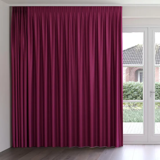 Photo of the fabric Provence Sangria swatch by James Dunlop Essentials. Use for Curtains, Upholstery, Accessory, Top of Bed. Style of Plain, Texture