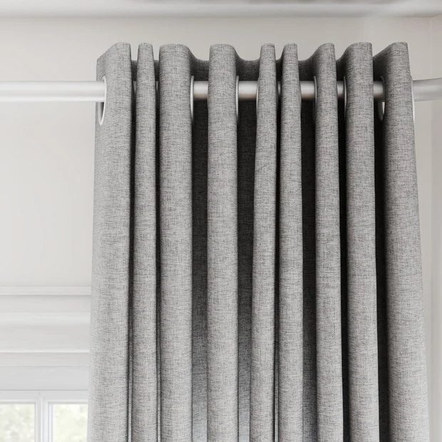 Photo of the fabric Envoy 2 Mineral 320cm swatch by James Dunlop Essentials. Use for Curtains, Accessory, Top of Bed. Style of Plain, Texture