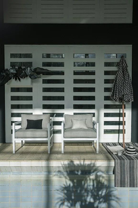 Photo of the fabric Limit K5178 03 in situ by Kirkby Design. Use for Upholstery, Accessory. Style of Stripe, Texture
