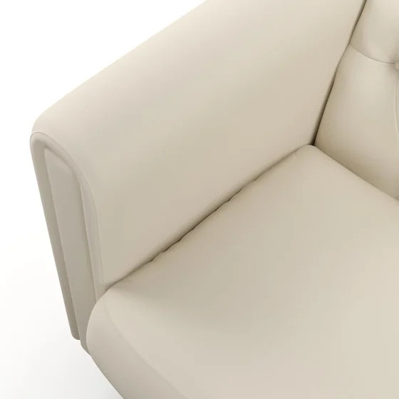 Photo of the fabric Supervio Cream swatch by James Dunlop FibreGuard. Use for Upholstery, Accessory, Top of Bed. Style of Plain, Velvet