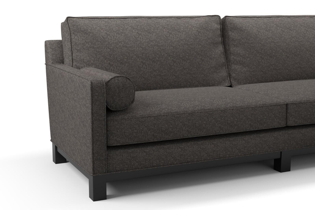 Photo of the fabric Omni Carbon swatch by James Dunlop FibreGuard. Use for Upholstery, Accessory, Top of Bed. Style of Plain, Texture