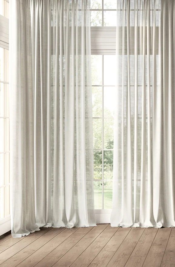 Photo of the fabric Release Dune in situ by James Dunlop. Use for Curtains. Style of Plain, Texture
