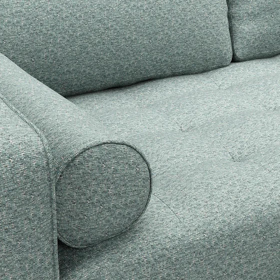 Photo of the fabric Omni Emerald swatch by James Dunlop FibreGuard. Use for Upholstery, Accessory, Top of Bed. Style of Plain, Texture