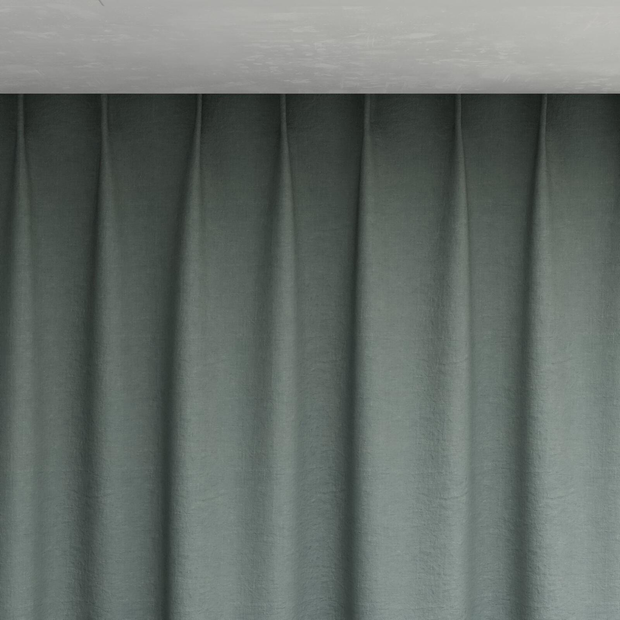 Photo of the fabric Satori Stonewash Teal swatch by Mokum. Use for Curtains, Upholstery Light Duty, Accessory, Top of Bed. Style of Plain, Texture