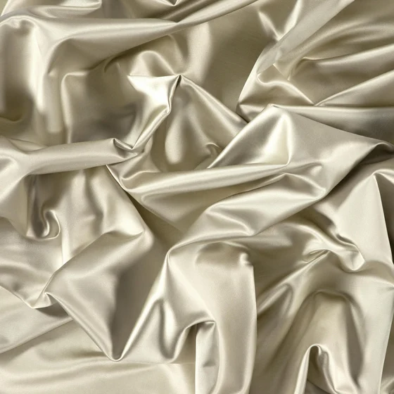 Photo of the fabric Sateen 137 Oyster swatch by Zepel. Use for Curtains, Upholstery, Accessory, Top of Bed. Style of Plain, Taffeta