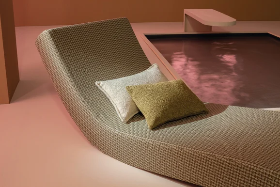 Photo of the fabric Rock In/Outdoor K5243 01 in situ by Kirkby Design. Use for Upholstery, Accessory. Style of Plain, Texture