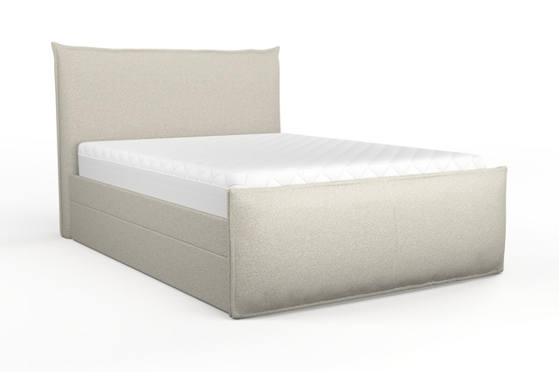 Photo of the fabric Grain Feather swatch by Mokum. Use for Upholstery, Accessory, Top of Bed. Style of Plain, Texture