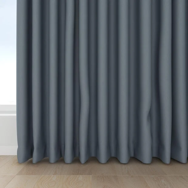 Photo of the fabric Infinite Chambray swatch by Mokum. Use for Curtains, Upholstery, Accessory, Top of Bed. Style of Plain, Texture