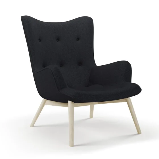 Photo of the fabric Newport Carbon swatch by James Dunlop. Use for Upholstery, Accessory. Style of Plain