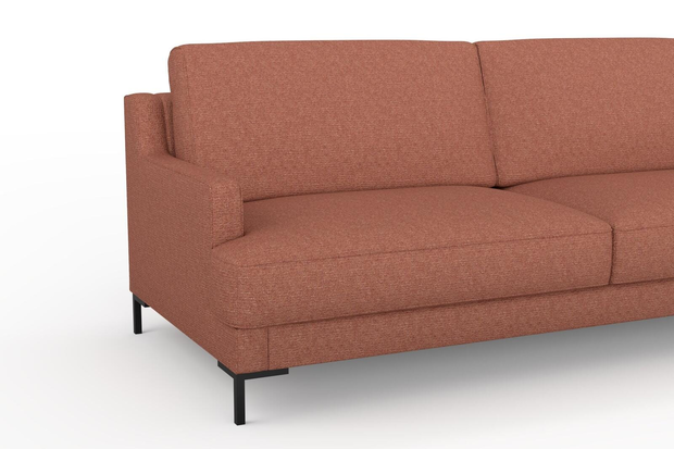 Photo of the fabric Grain Sienna swatch by Mokum. Use for Upholstery, Accessory, Top of Bed. Style of Plain, Texture