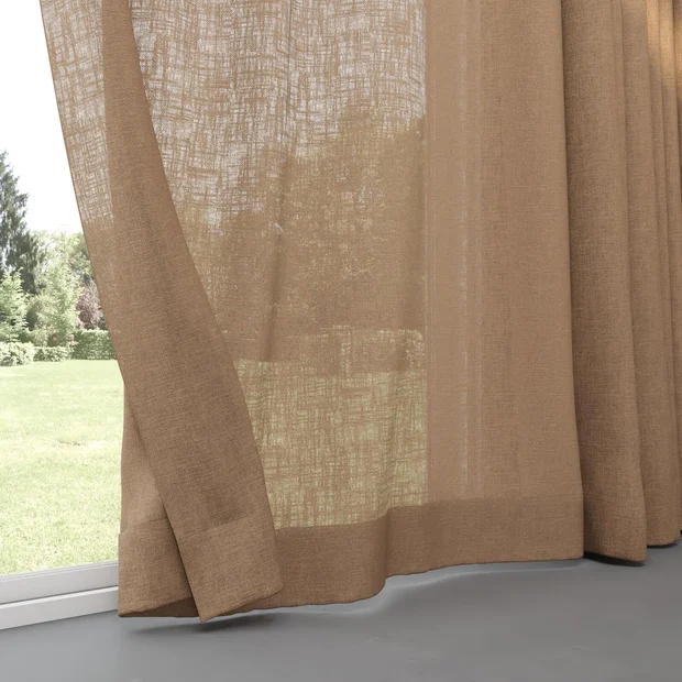Photo of the fabric Adobe Tobacco swatch by Mokum. Use for Curtains. Style of Plain, Texture