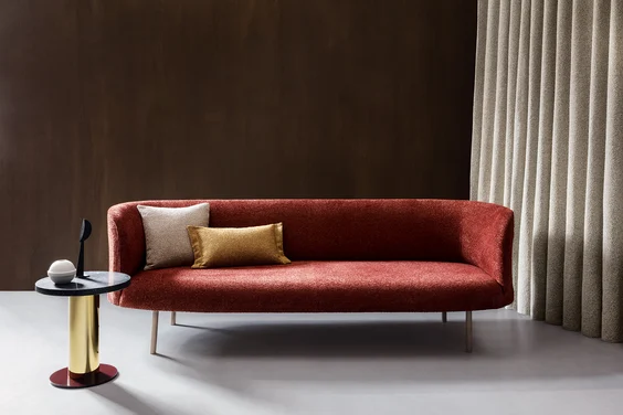 Couch in Gobi colour Burnt Orange, K5241/03
Cushion left to right in Gobi colour Abyss, K5241/10 and Gobi colour Mustard, K5241/12
Curtain in Gobi colour Parchment, K5241/09