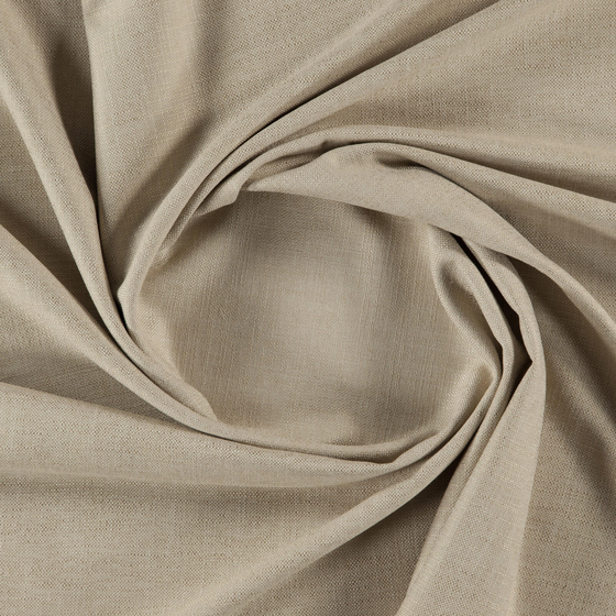 Photo of the fabric Unos Sand swatch by Zepel. Use for Curtains, Upholstery, Accessory, Top of Bed. Style of Plain, Taffeta