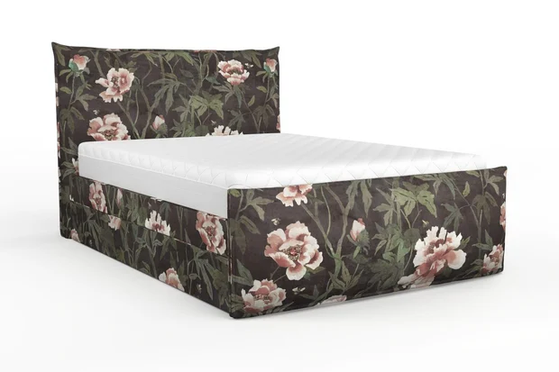 Photo of the fabric Peonia Velvet Moss swatch by Mokum. Use for Curtains, Upholstery, Accessory. Style of Floral And Botannical, Velvet