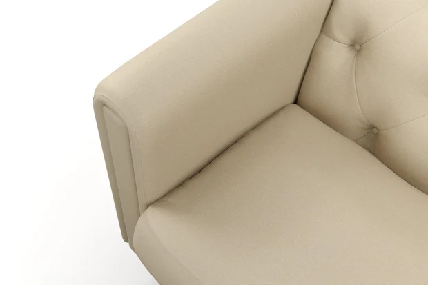 Photo of the fabric Sit Out Sand swatch by James Dunlop FibreGuard. Use for Upholstery, Accessory. Style of Plain, Taffeta